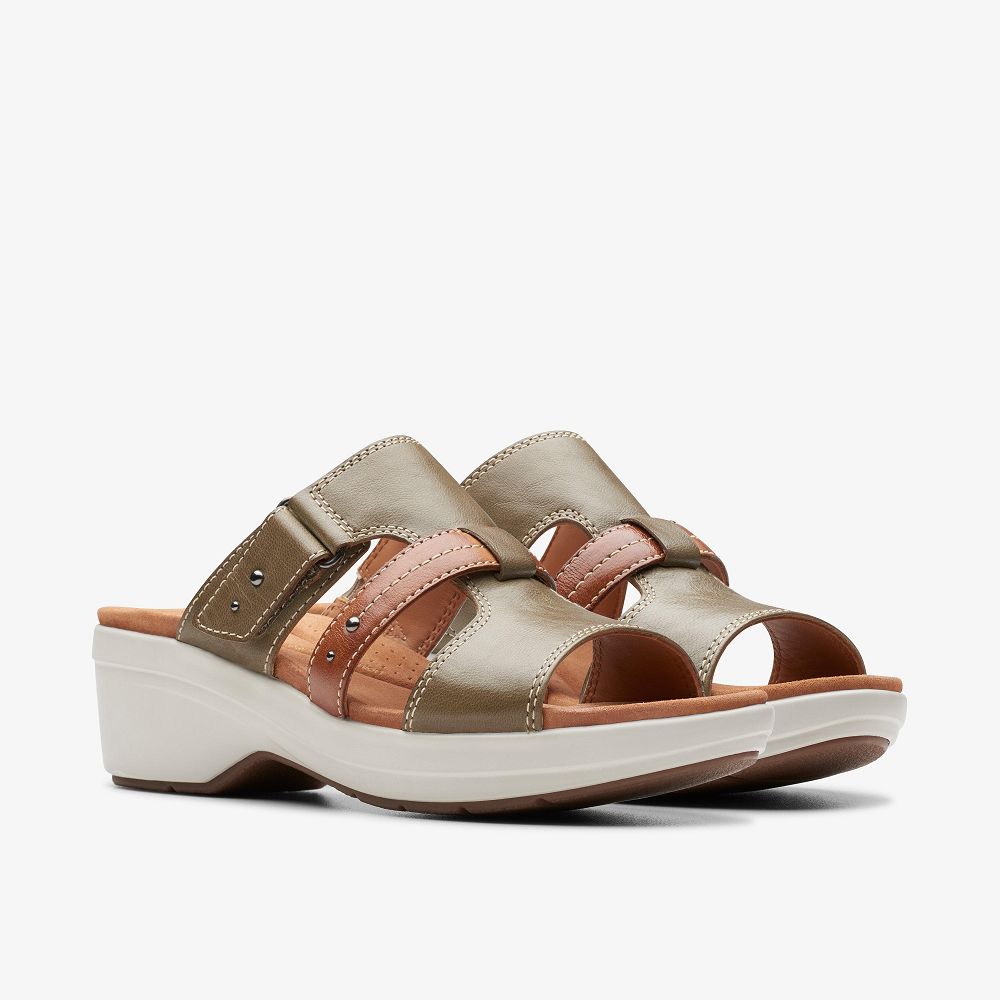 Olive Combination Clarks Tuleah Jane Women Sandals | 7421LYCTK