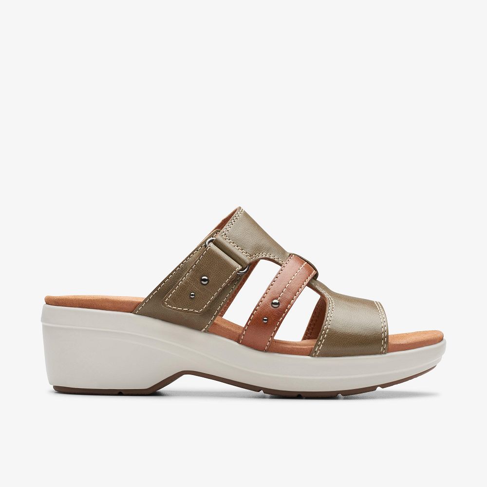 Olive Combination Clarks Tuleah Jane Women Sandals | 7421LYCTK