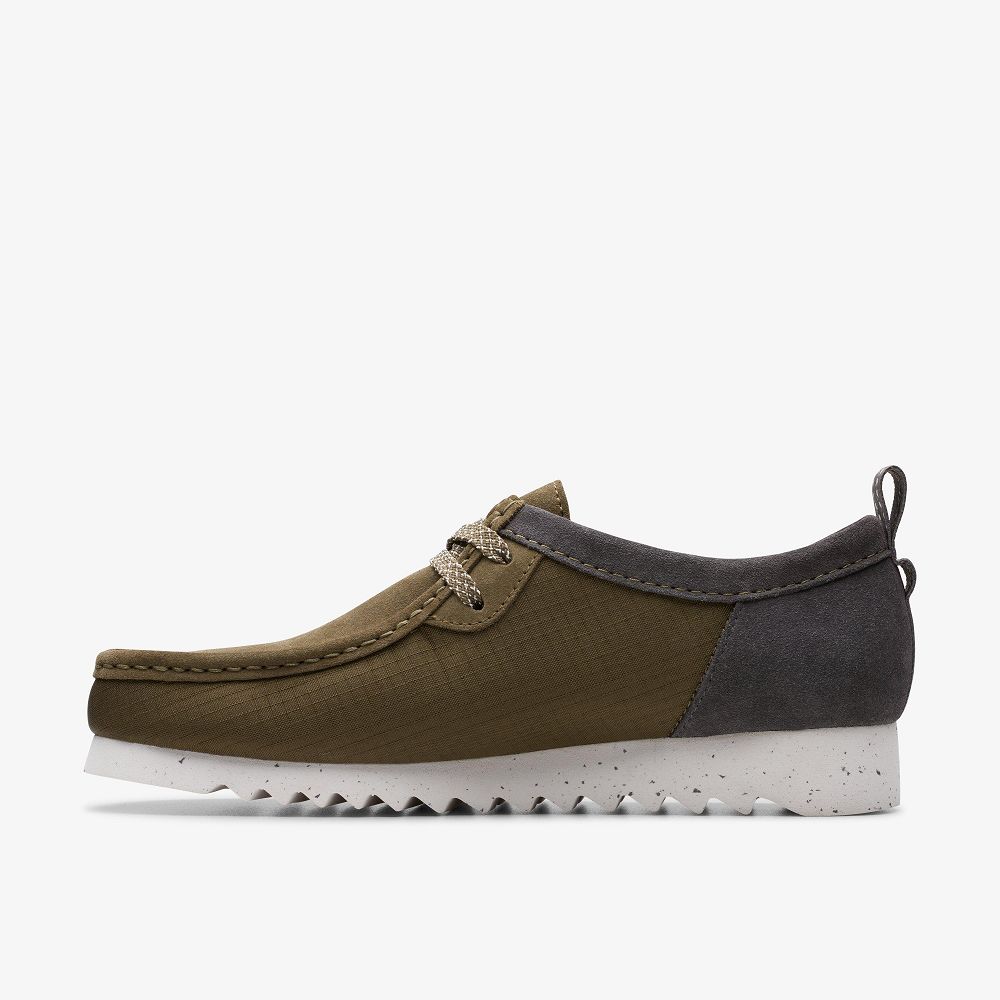 Olive Combination Clarks Wallabee FTRE Lo Men Moccasins | 3820PZFTV