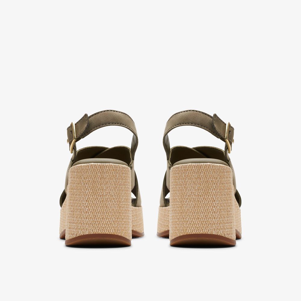 Olive Nubuck Clarks Manon Wish Women Sandals | 2984KDPNU