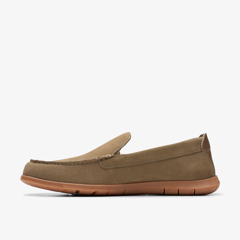 Olive Suede Clarks Flexway Step Men Loafers | 1820YEJBS