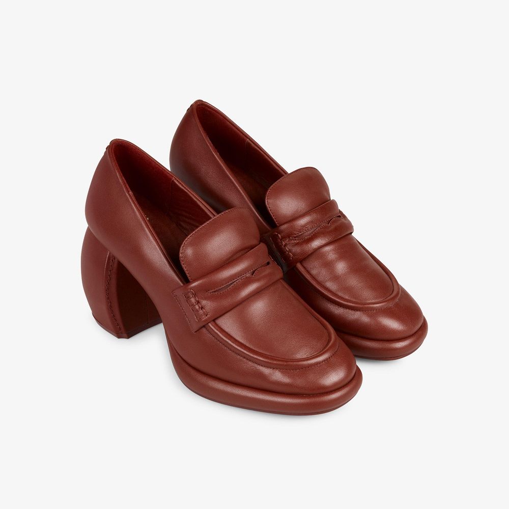 Oxblood Leather Clarks Martine Rose Women Loafers | 2348BAVLG