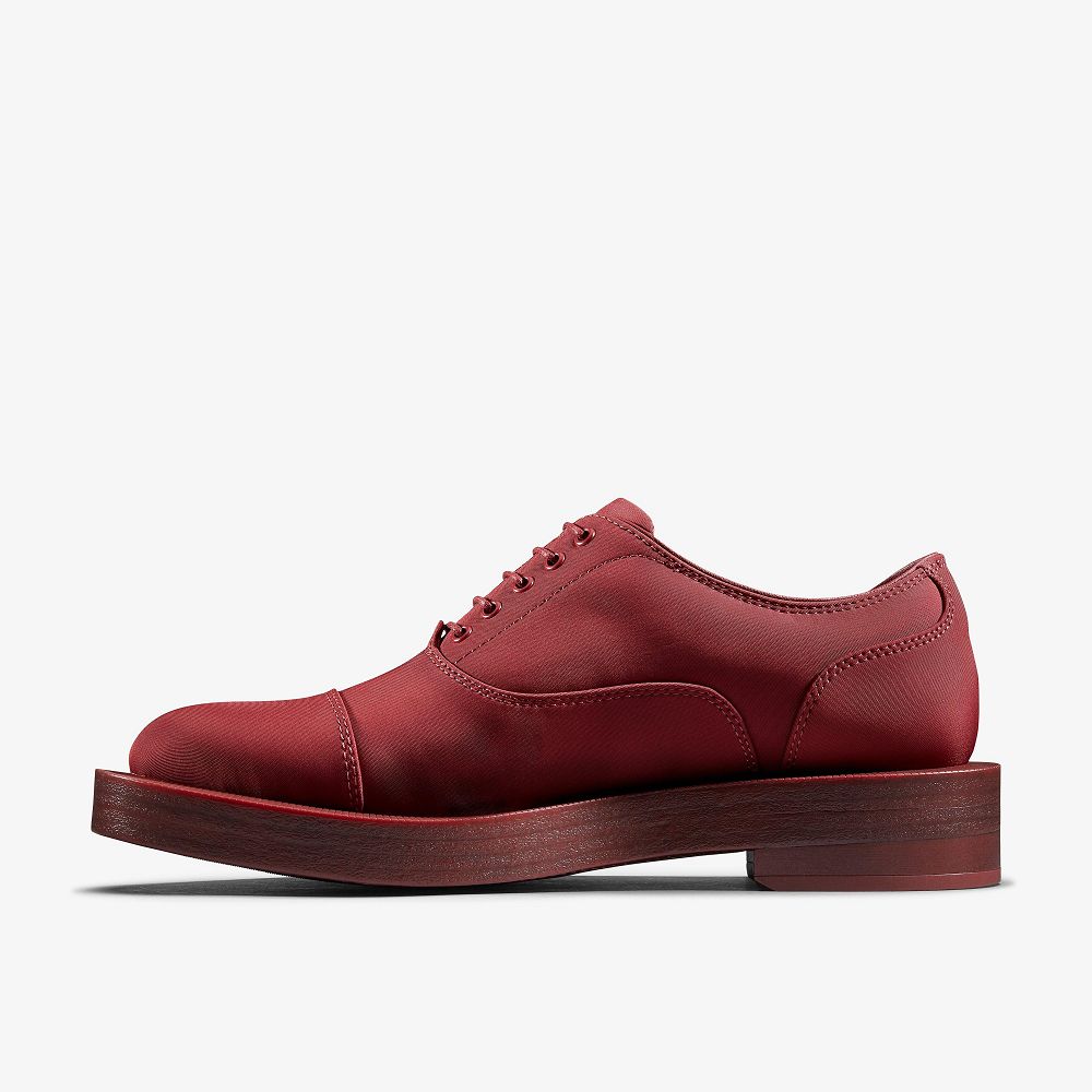 Oxblood Textile Clarks Martine Rose Women Oxfords | 9032QUEHZ