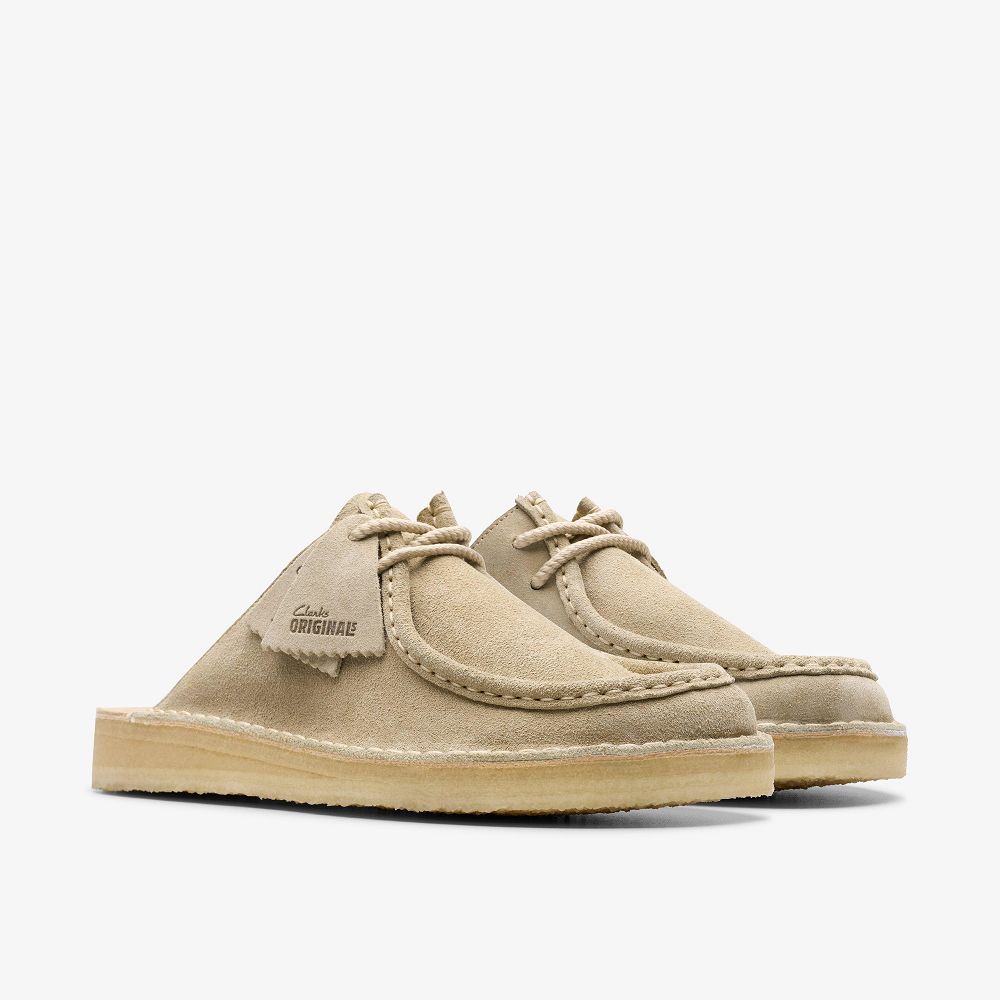 Pale Grey Suede Clarks Desert Nomad Men Mules | 5493AJNMW