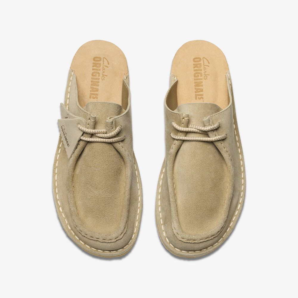 Pale Grey Suede Clarks Desert Nomad Men Mules | 5493AJNMW