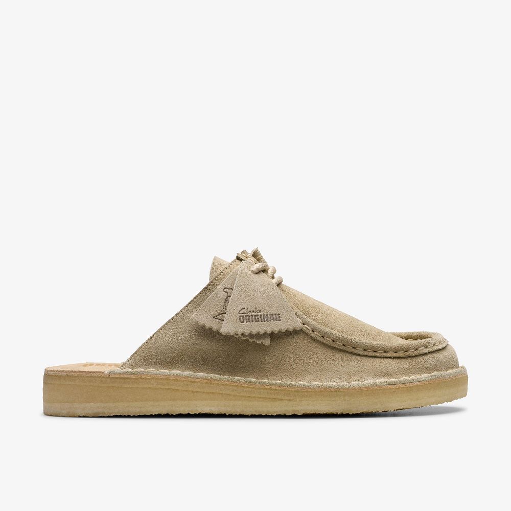 Pale Grey Suede Clarks Desert Nomad Men Mules | 5493AJNMW