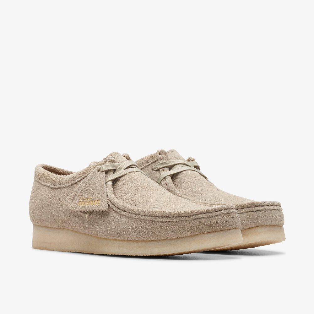 Pale Grey Suede Clarks Wallabee Men Loafers | 1285JIUKB