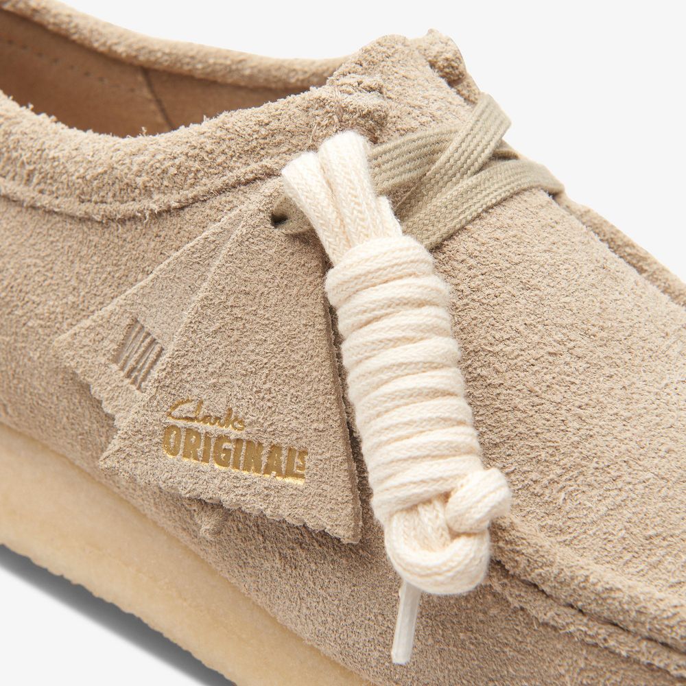 Pale Grey Suede Clarks Wallabee Men Loafers | 1285JIUKB