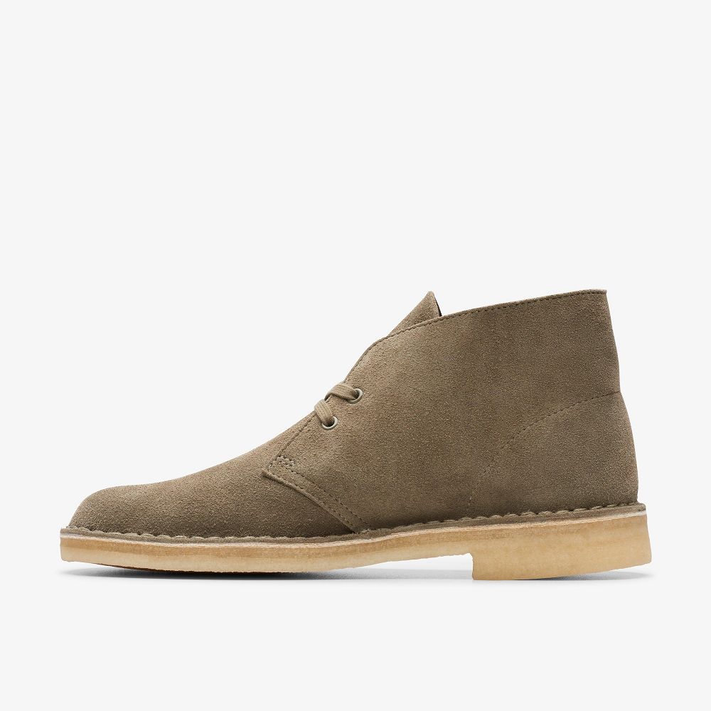 Pale Khaki Suede Clarks Desert Men Boots | 6279PJGKY