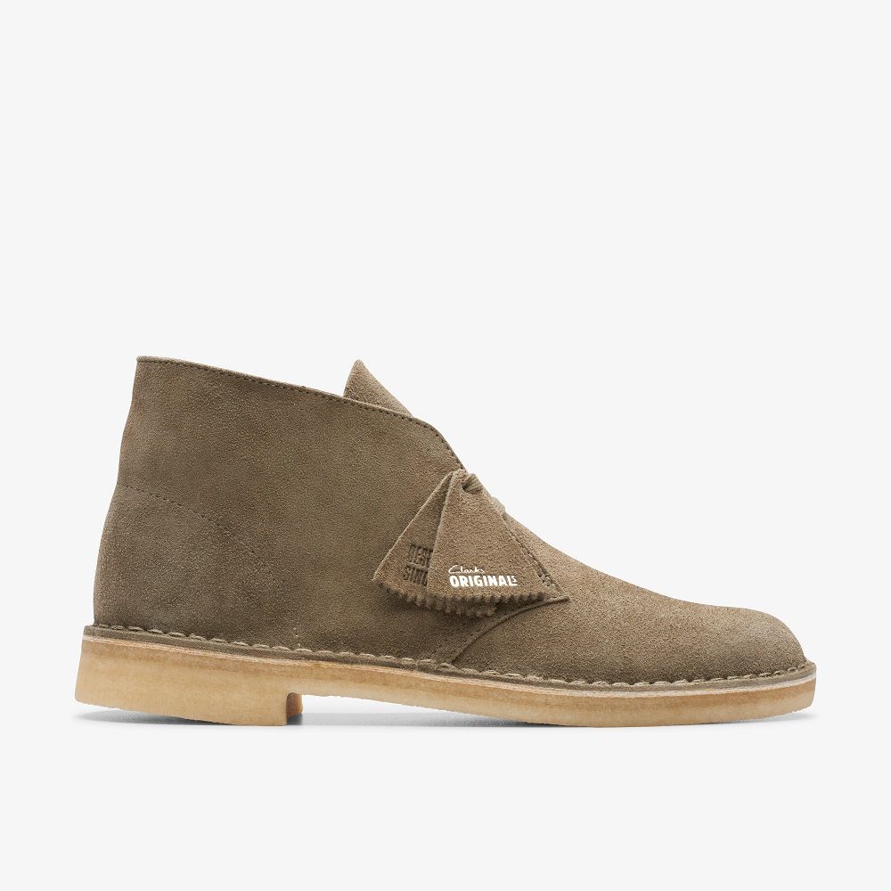 Pale Khaki Suede Clarks Desert Men Boots | 6279PJGKY