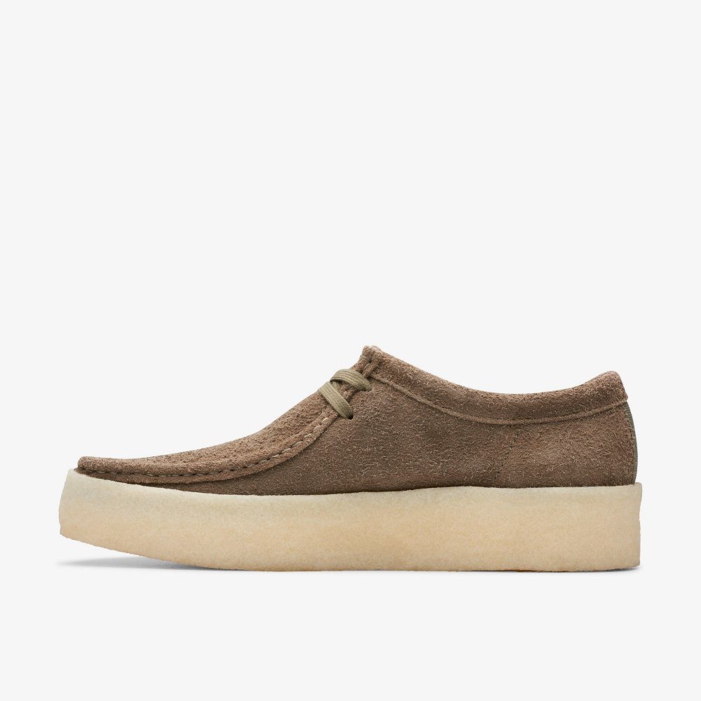 Pale Khaki Suede Clarks Wallabee Cup Men Loafers | 2947BQORJ