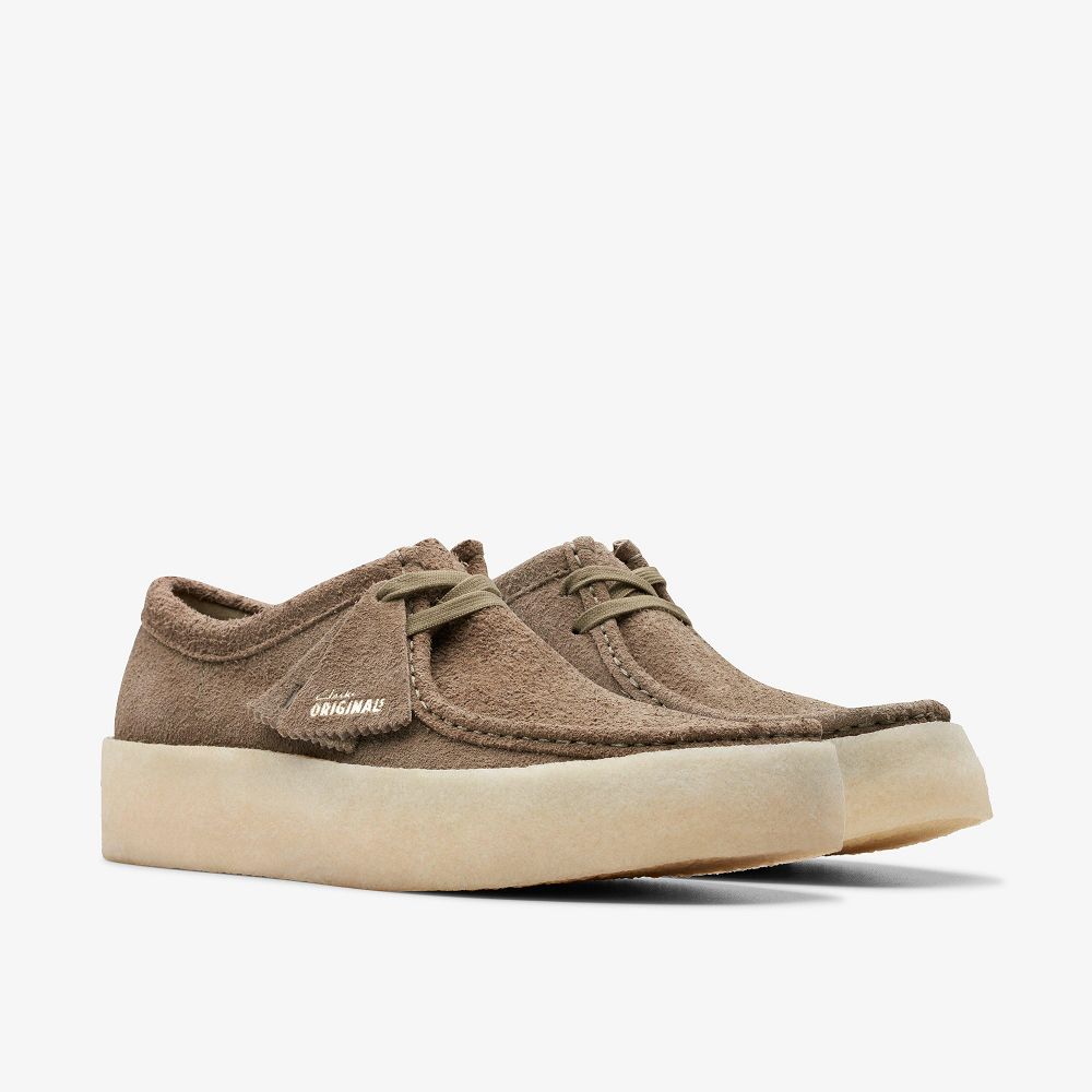 Pale Khaki Suede Clarks Wallabee Cup Men Loafers | 2947BQORJ