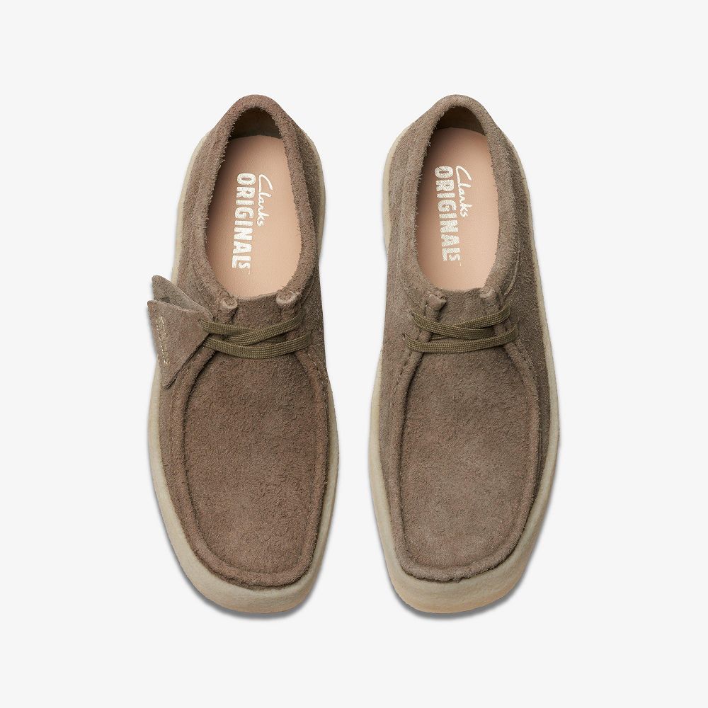 Pale Khaki Suede Clarks Wallabee Cup Men Loafers | 2947BQORJ