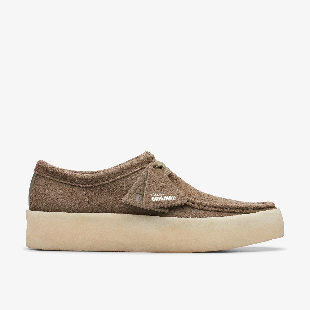 Pale Khaki Suede Clarks Wallabee Cup Men Loafers | 2947BQORJ