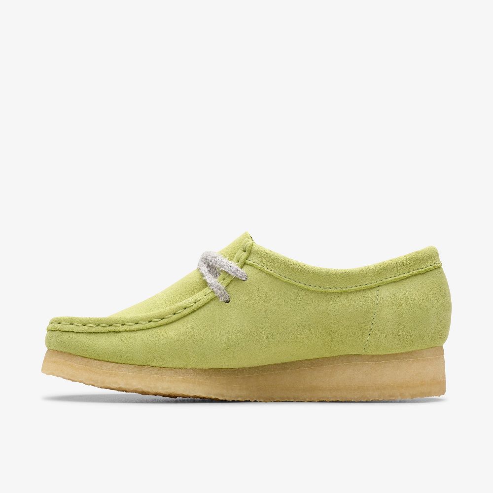 Pale Lime Suede Clarks Wallabee Women Loafers | 7053VXPUY