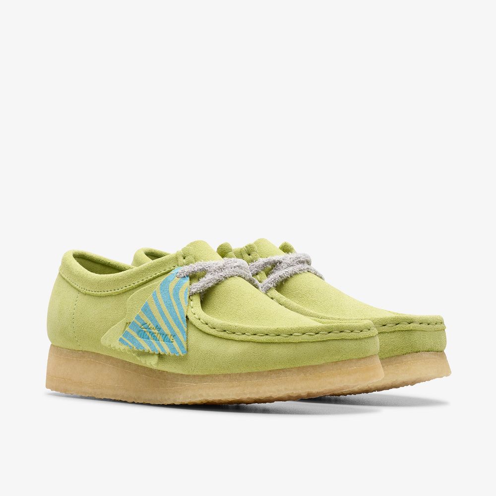 Pale Lime Suede Clarks Wallabee Women Loafers | 7053VXPUY