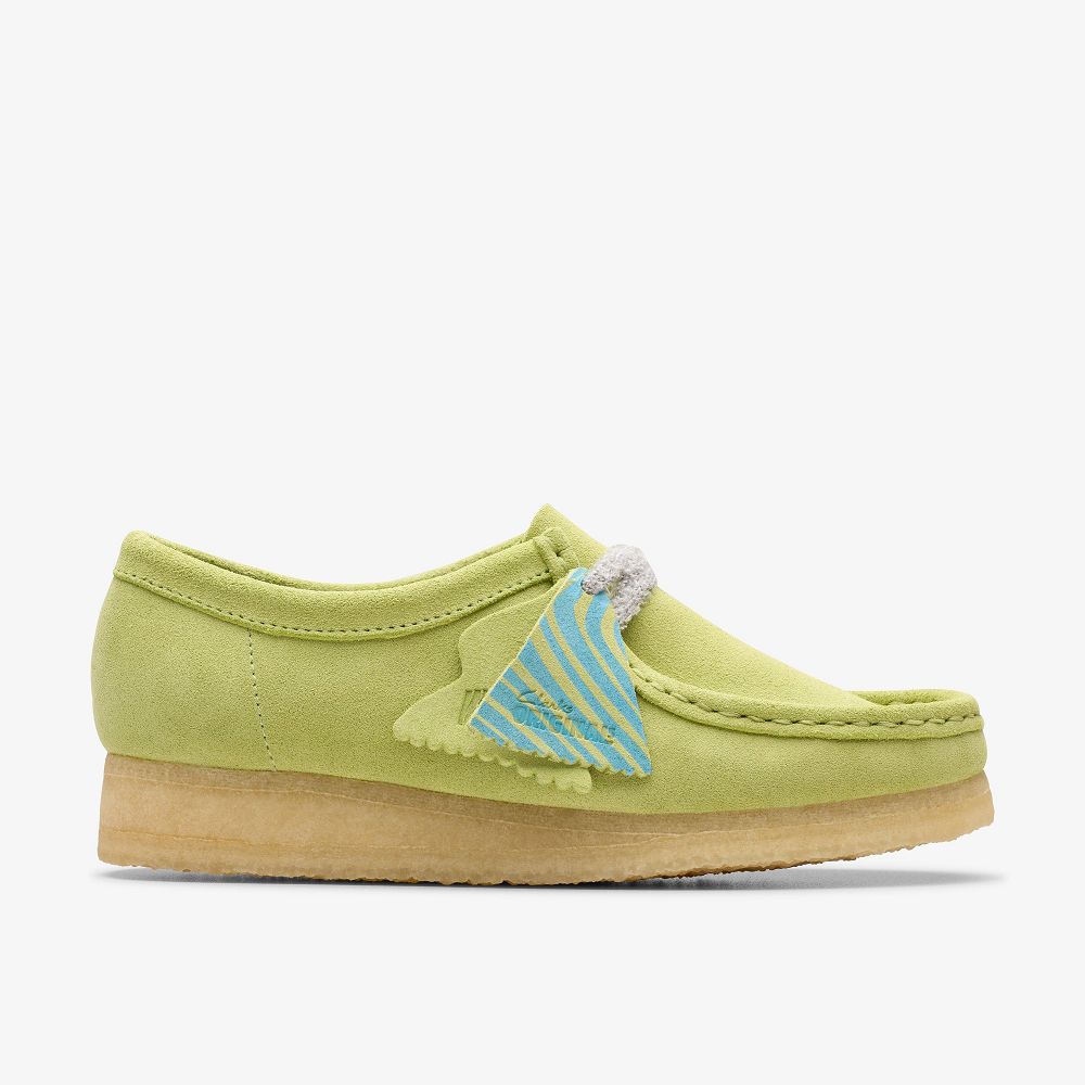 Pale Lime Suede Clarks Wallabee Women Loafers | 7053VXPUY