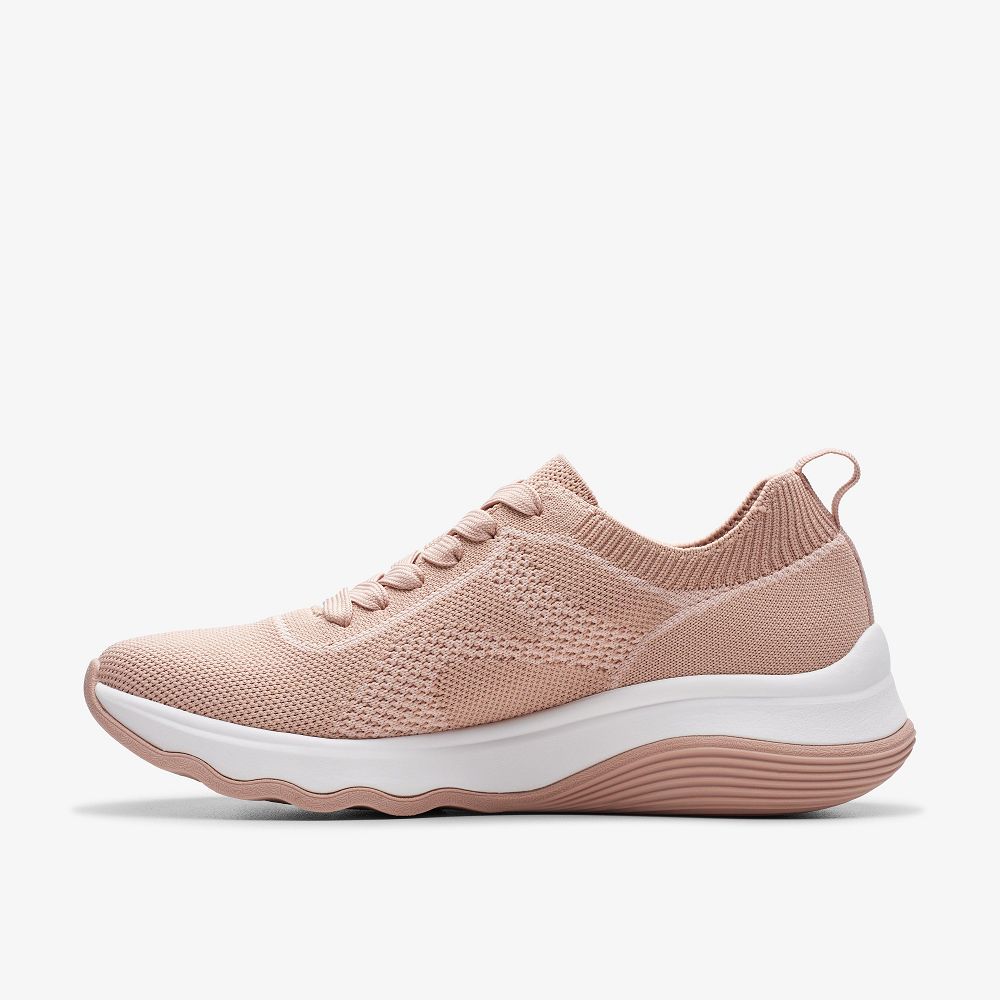 Pale Peach Clarks Circuit Tie Women Sneakers | 5076LSUVP