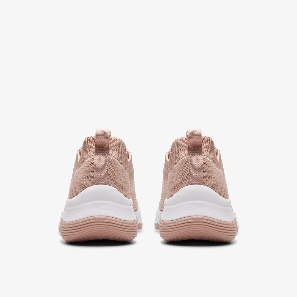 Pale Peach Clarks Circuit Tie Women Sneakers | 5076LSUVP