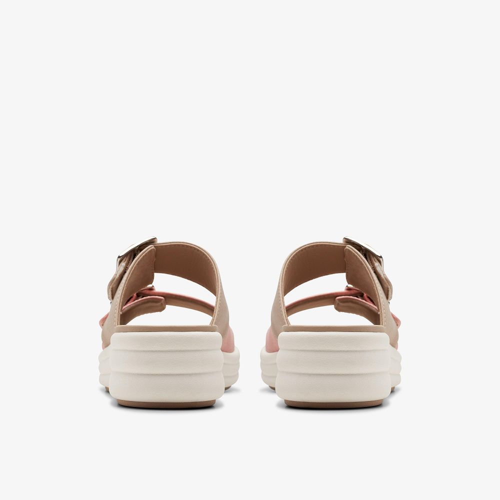 Peach Combination Clarks Drift Buckle Women Sandals | 0245PBFRV