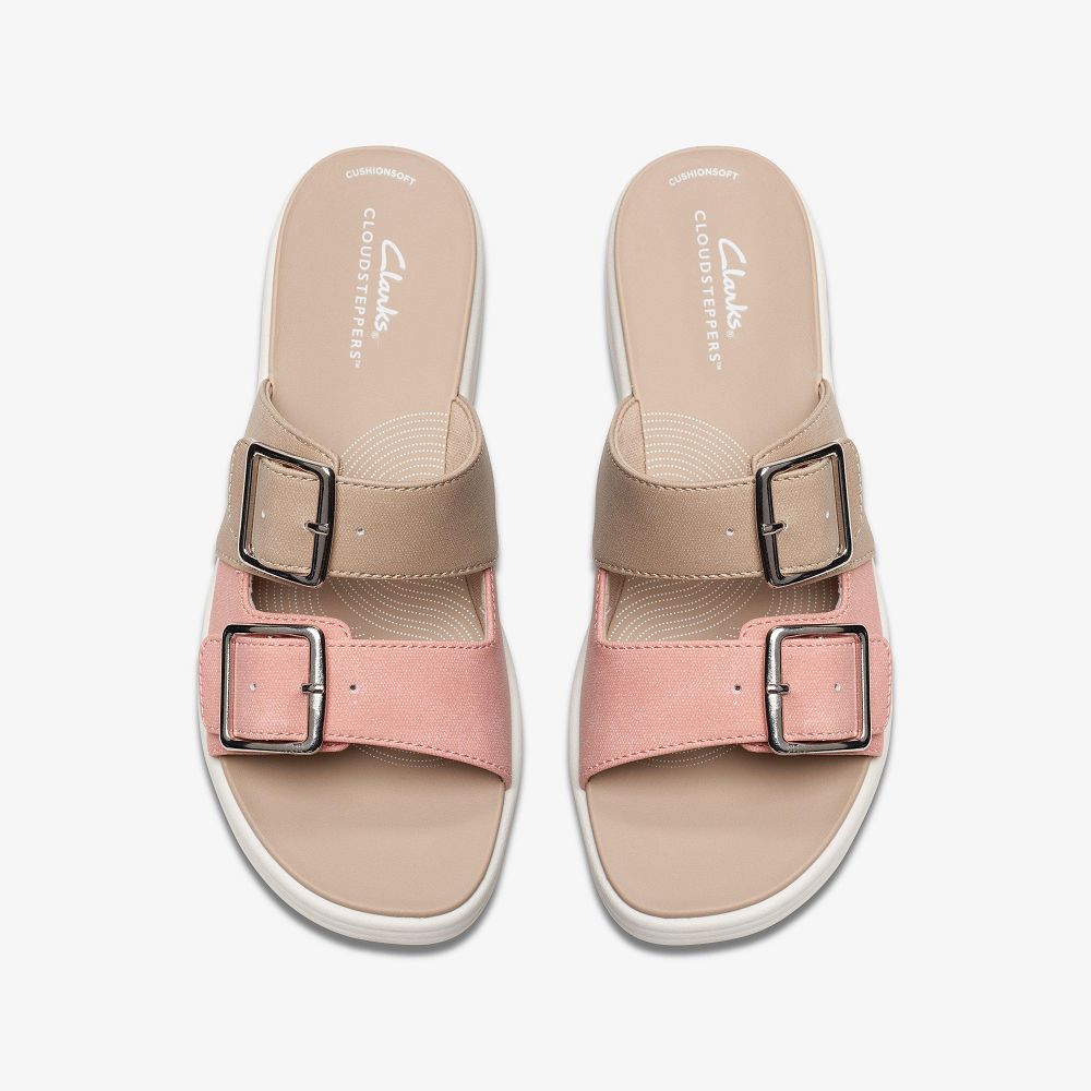 Peach Combination Clarks Drift Buckle Women Sandals | 0245PBFRV