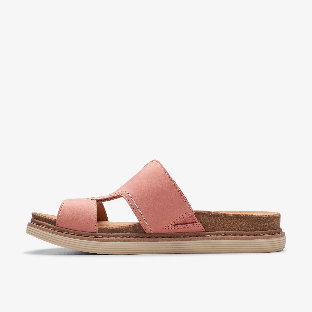 Peach Nubuck Clarks Arwell Walk Women Sandals | 8950DMHES