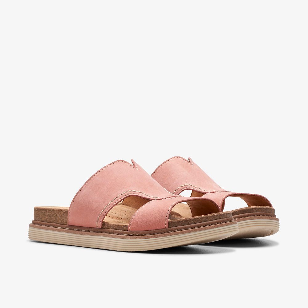 Peach Nubuck Clarks Arwell Walk Women Sandals | 8950DMHES