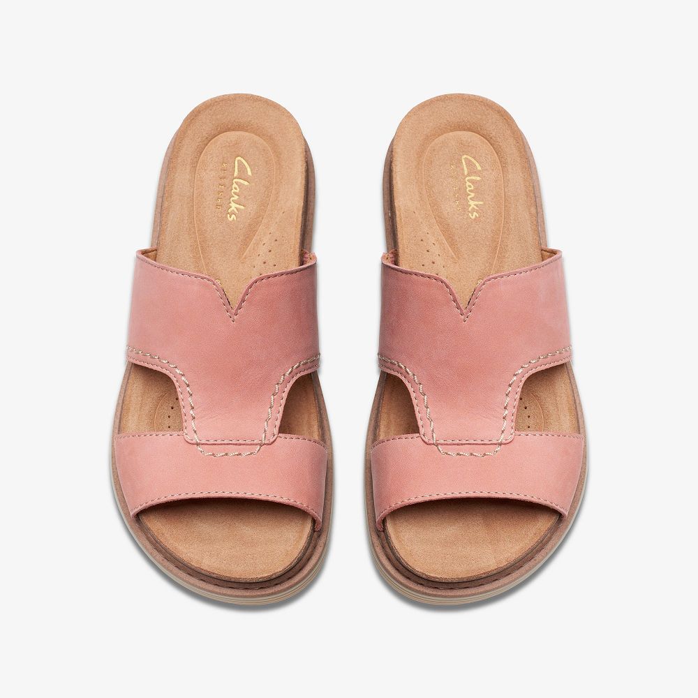 Peach Nubuck Clarks Arwell Walk Women Sandals | 8950DMHES