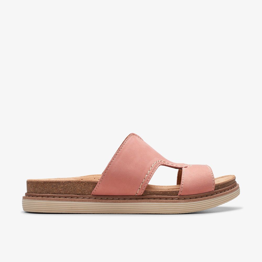 Peach Nubuck Clarks Arwell Walk Women Sandals | 8950DMHES