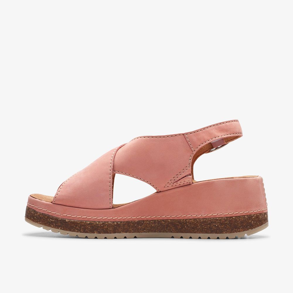 Peach Nubuck Clarks Kassanda Step Women Sandals | 6180DKVHY