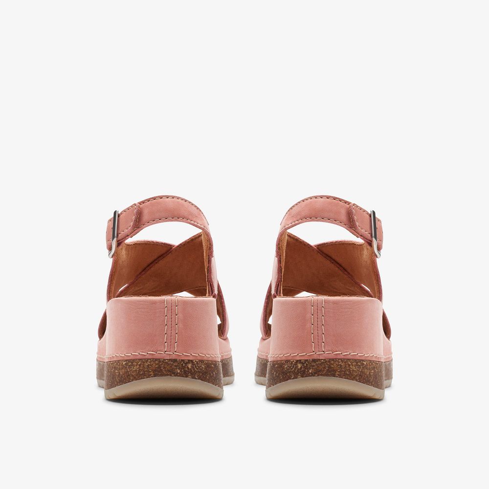 Peach Nubuck Clarks Kassanda Step Women Sandals | 6180DKVHY