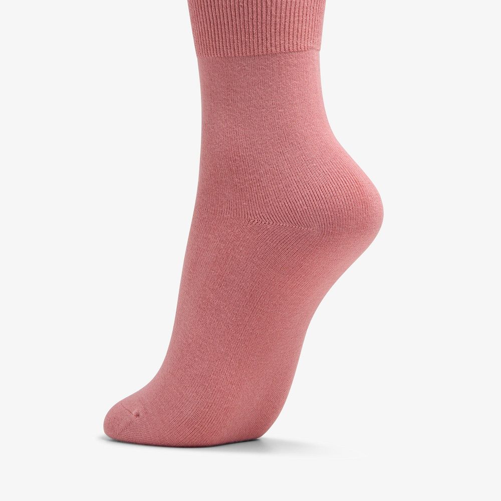 Pink Clarks Solid Dress Crew Women Socks | 5726EKCRT