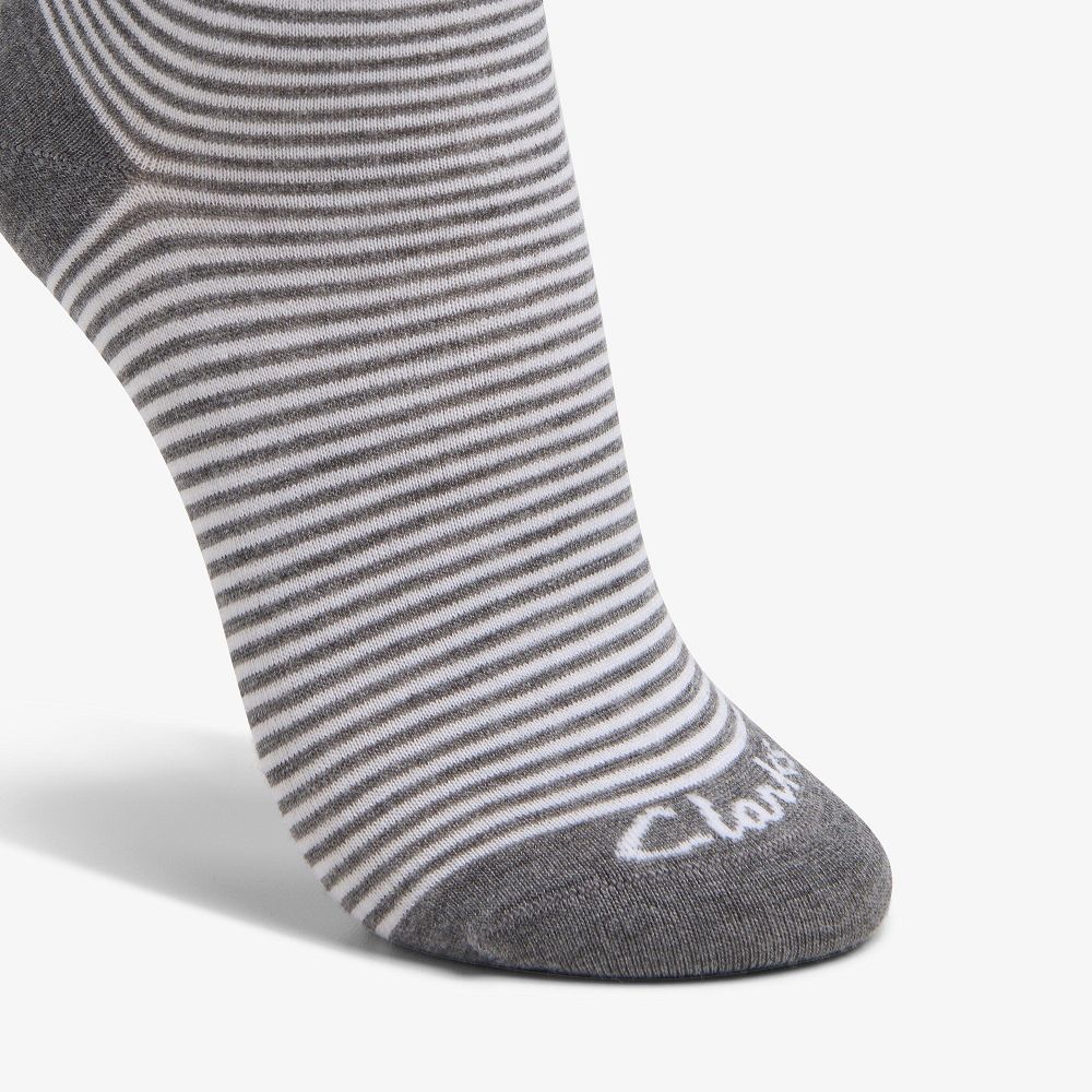 Pink Clarks Stripe Crew Bamboo Women Socks | 9043QIWFP