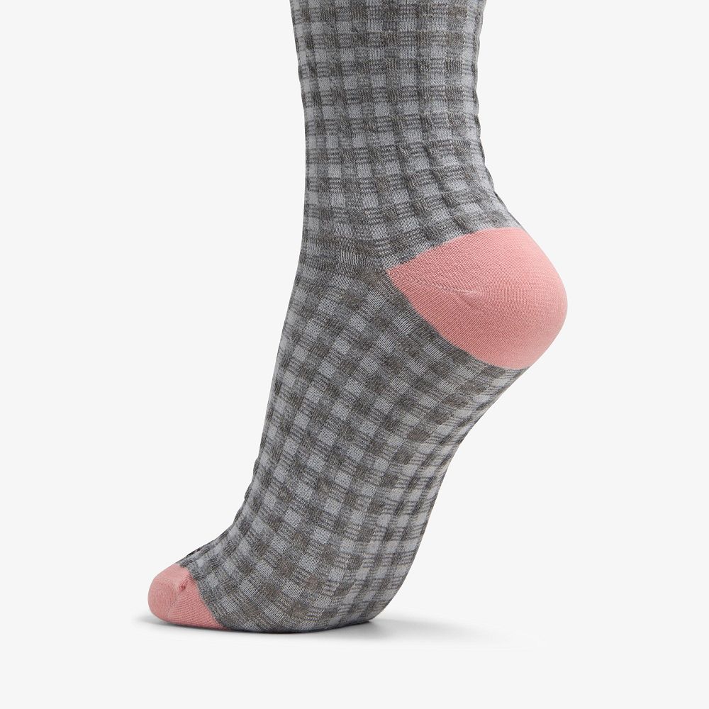 Pink Clarks Waffle Crew Women Socks | 9375LCFNQ