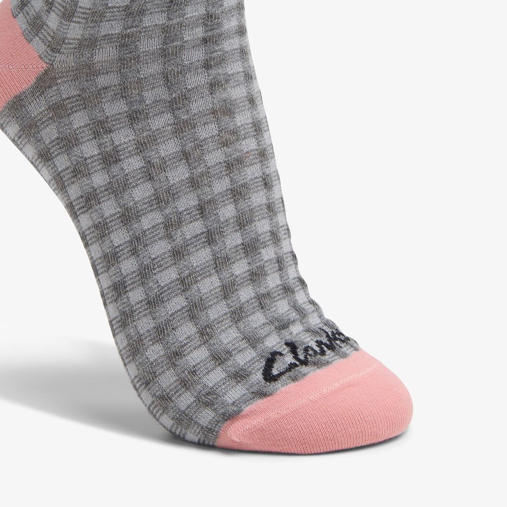 Pink Clarks Waffle Crew Women Socks | 9375LCFNQ