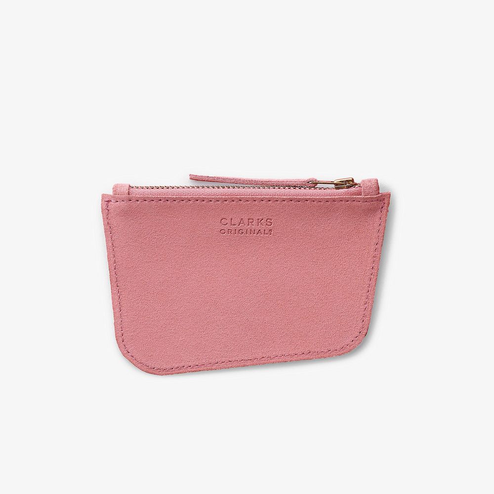 Pink Suede Clarks Wallabee Coin Men Wallets | 5982DJAIZ