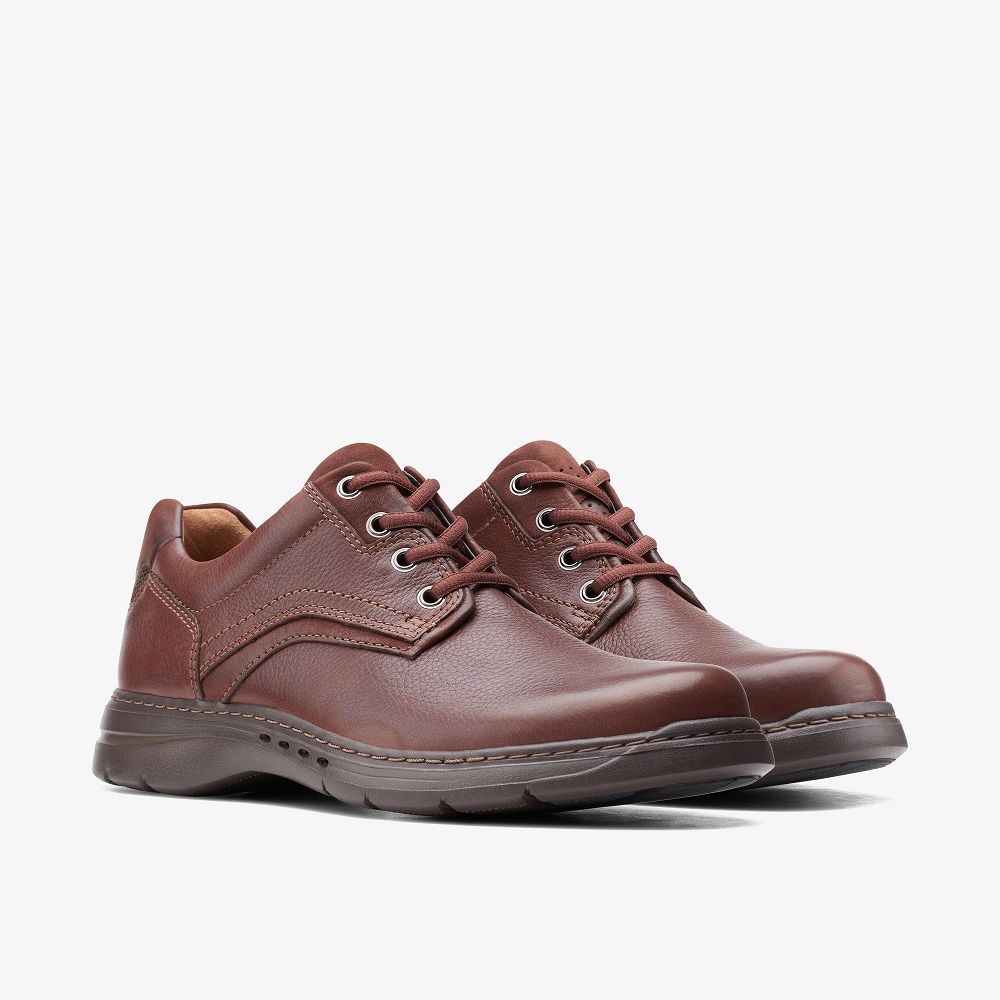 Red Brown Clarks Brawley Pace Men Oxfords | 0134EFPIB