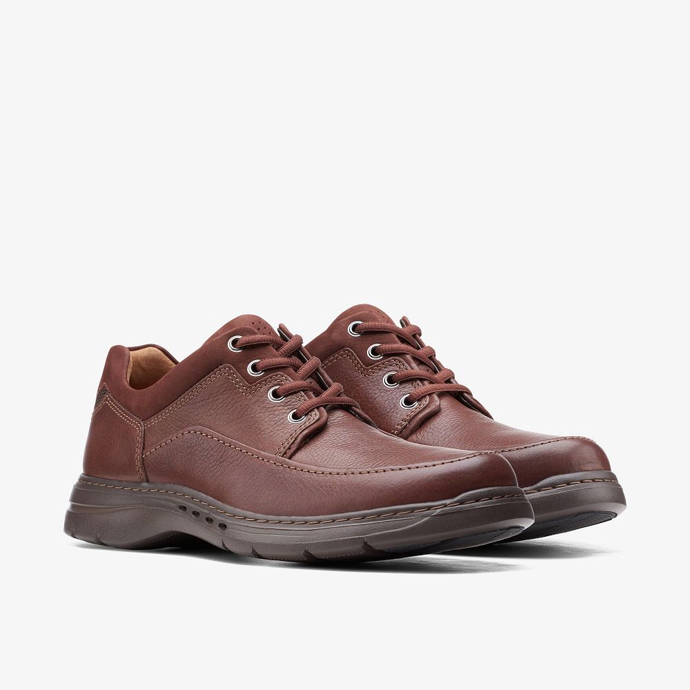 Red Brown Clarks Un Brawley Lace Men Derby Shoes | 5807BQCPW