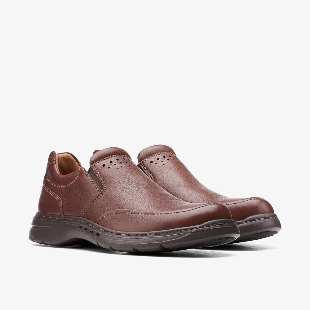 Red Brown Clarks Un Brawley Step Men Loafers | 4190QFXRW