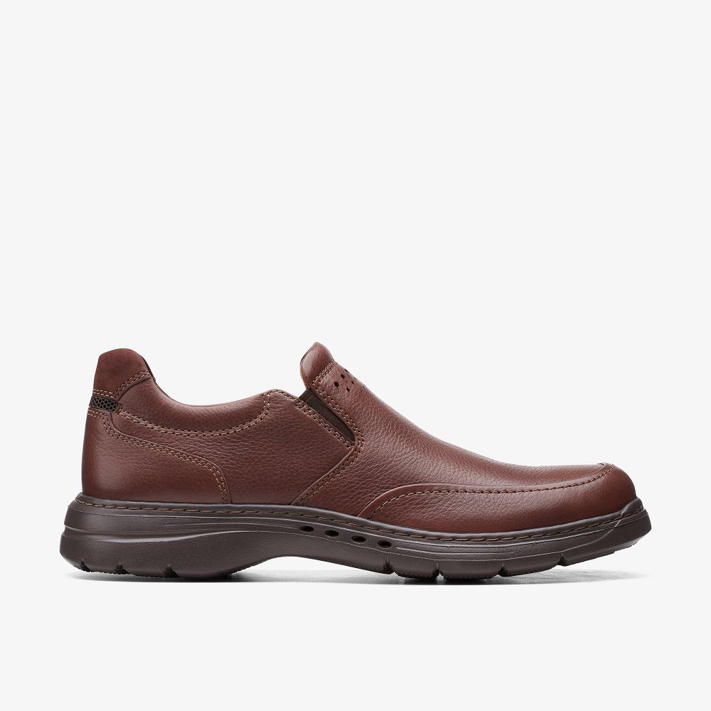 Red Brown Clarks Un Brawley Step Men Loafers | 4190QFXRW