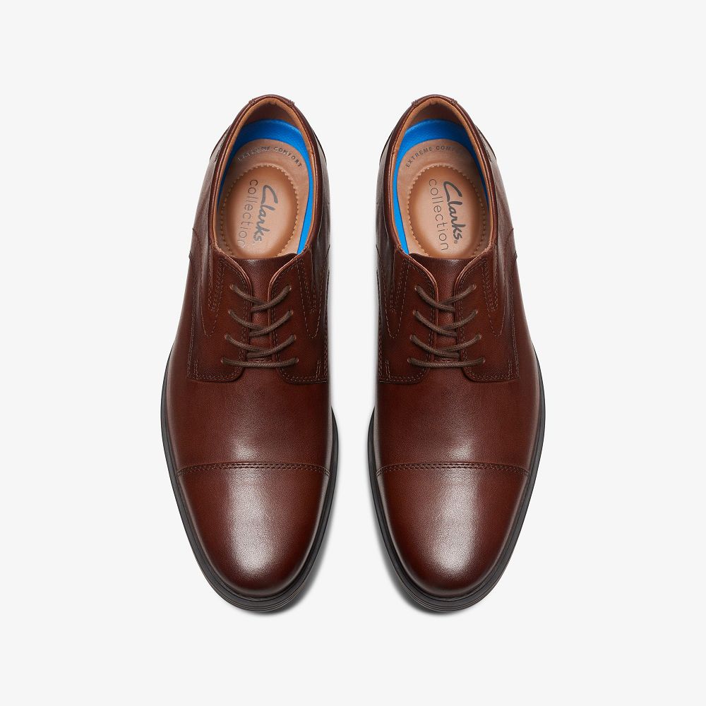 Red Brown Clarks Whiddon Cap Men Oxfords | 2038TCOVP