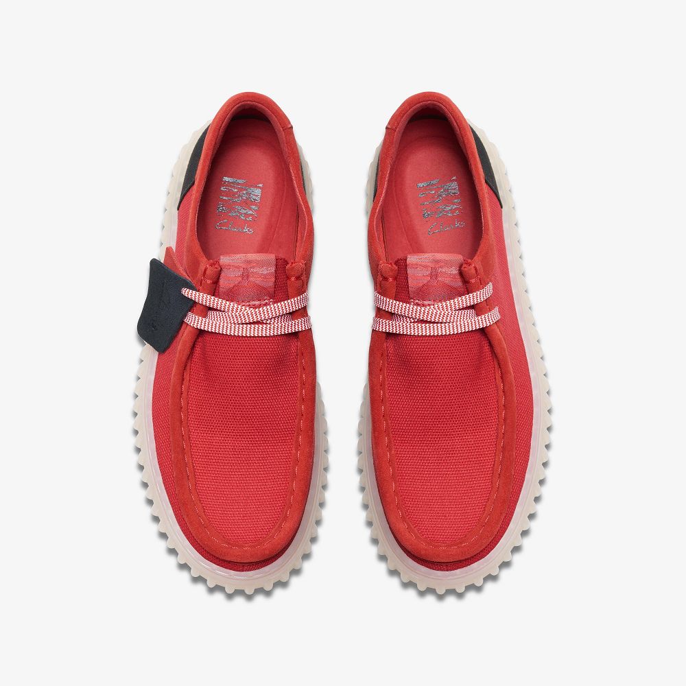 Red Combination Clarks Torhill Lo Men Moccasins | 3421FJHCM