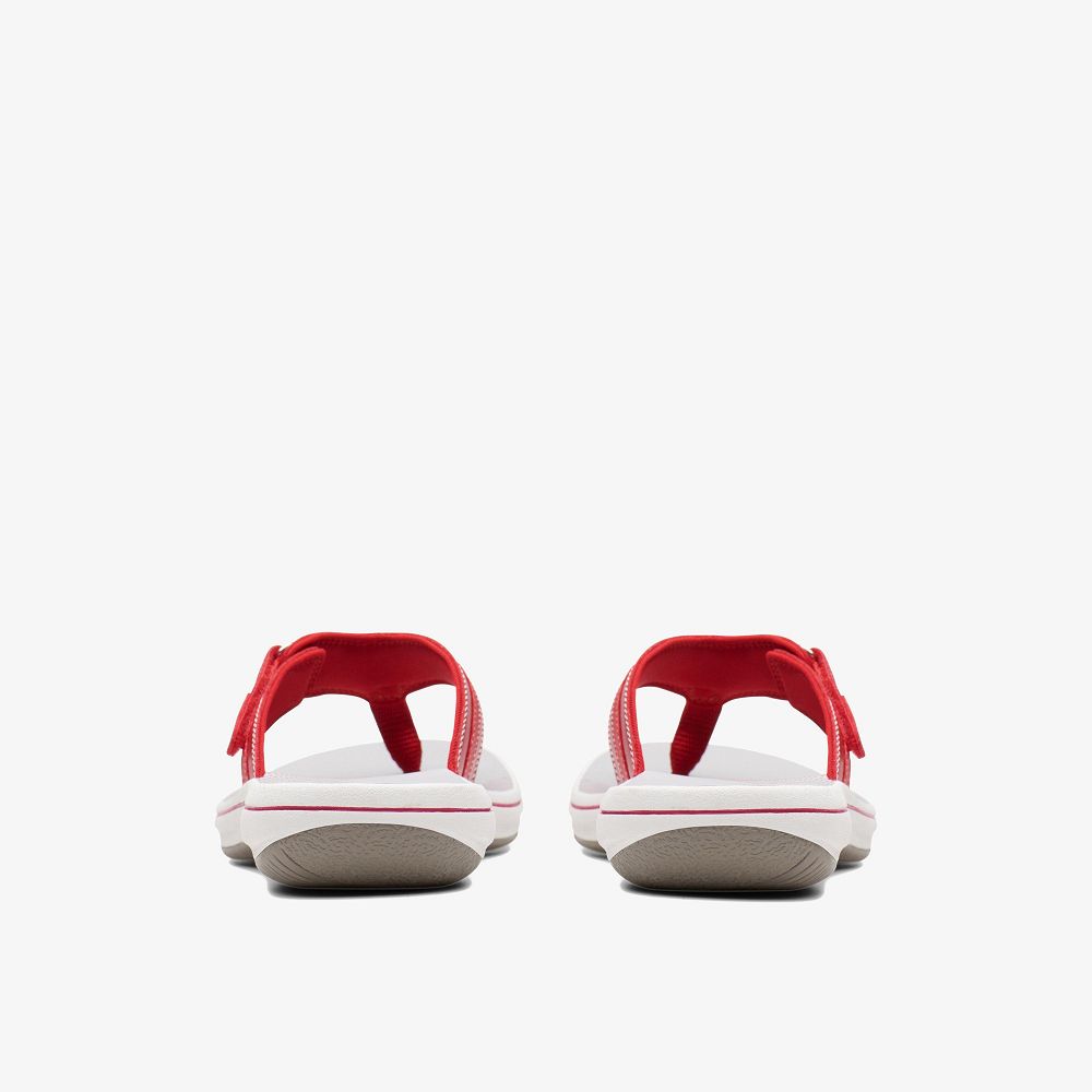 Red Synthetic Clarks BREEZE SEA Women Sandals | 0297VEOGA