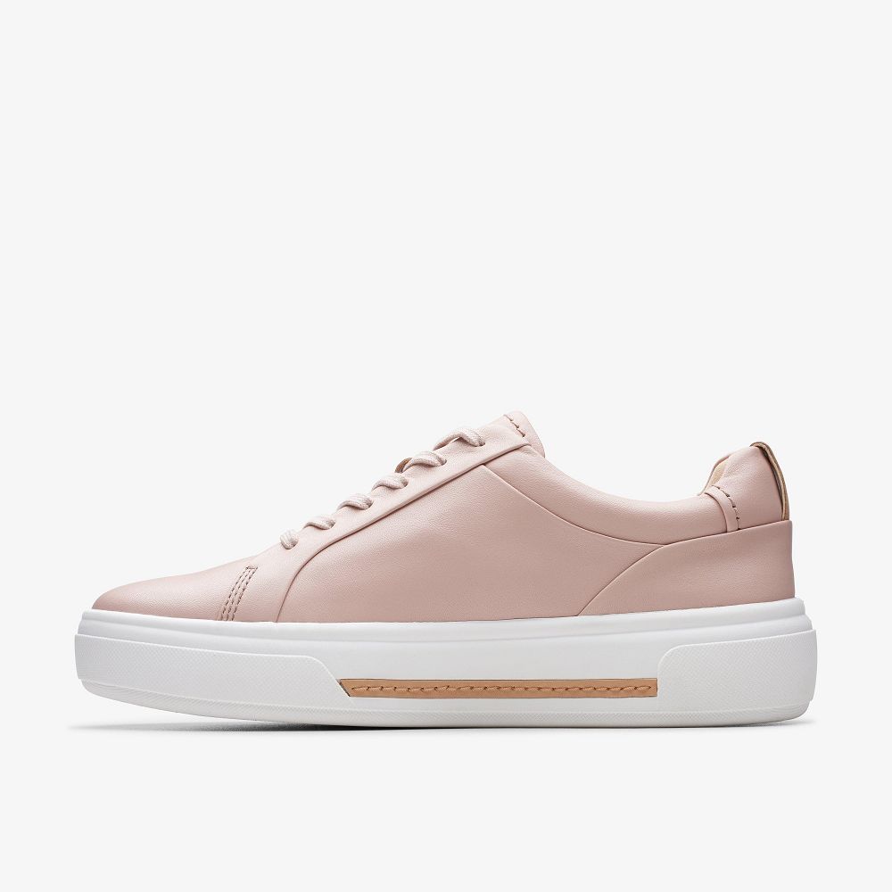 Rose Leather Clarks Hollyhock Walk Women Sneakers | 3759PBNMR