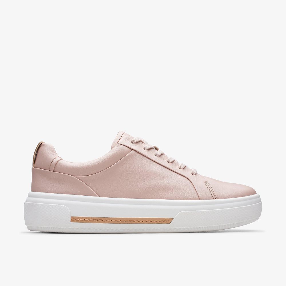 Rose Leather Clarks Hollyhock Walk Women Sneakers | 3759PBNMR