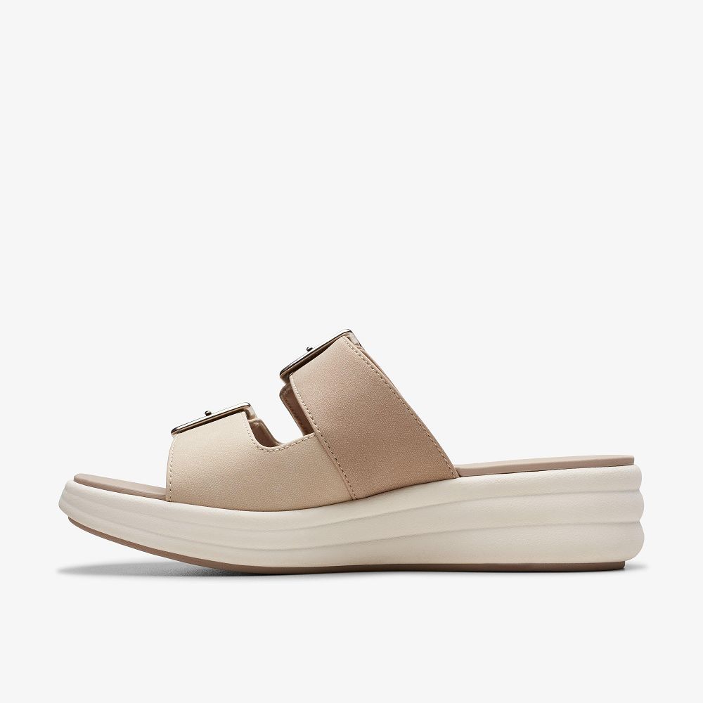 Sand Combination Clarks Drift Buckle Women Sandals | 9023PDSKC