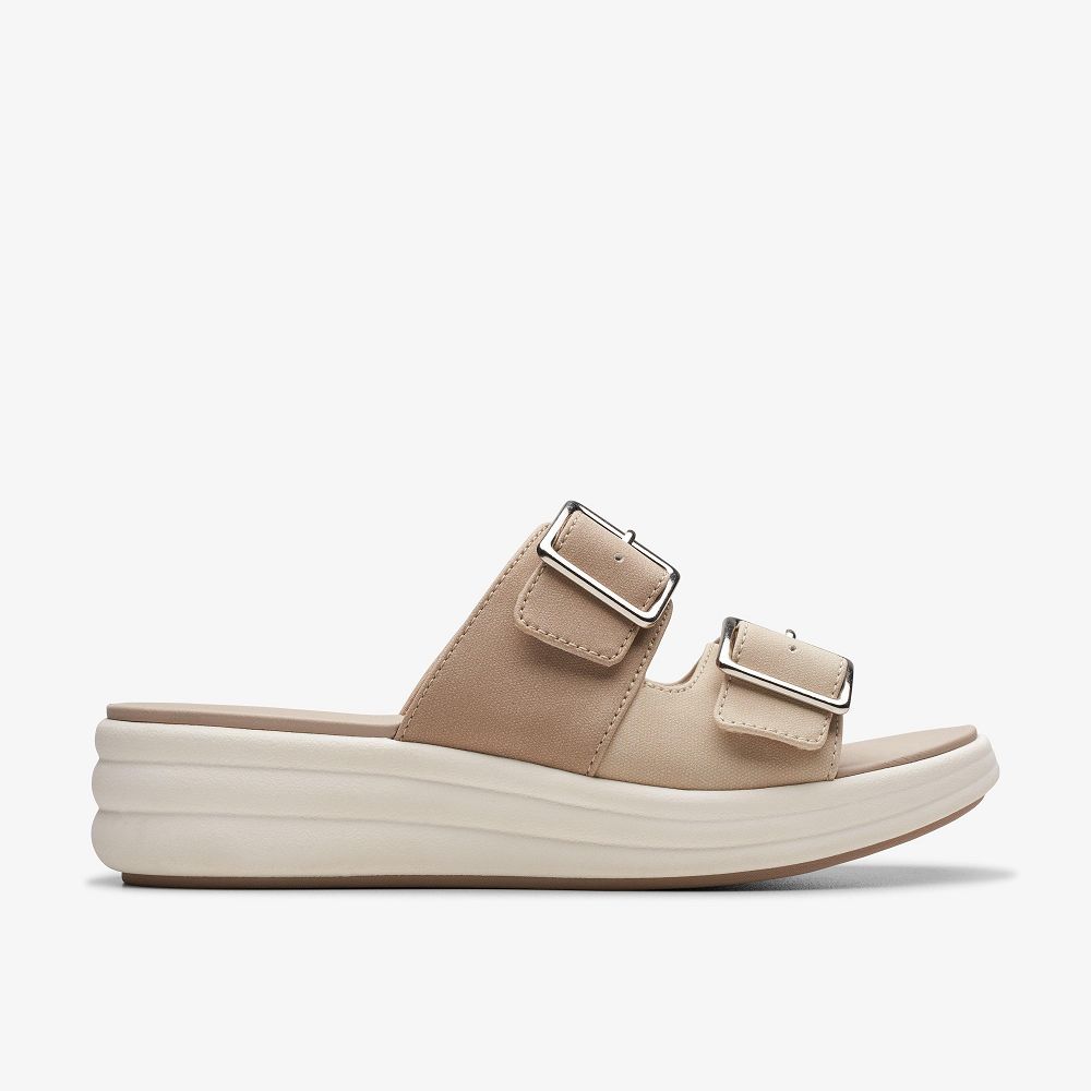 Sand Combination Clarks Drift Buckle Women Sandals | 9023PDSKC