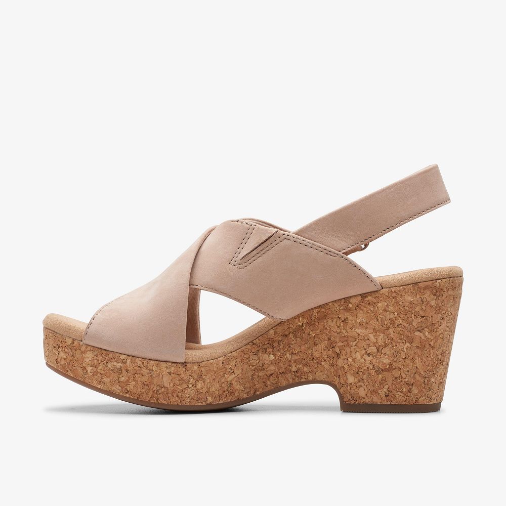 Sand Nubuck Clarks Giselle Dove Women Sandals | 2843DWTUP