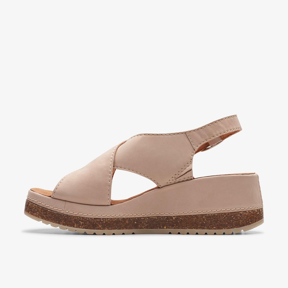 Sand Nubuck Clarks Kassanda Step Women Sandals | 3172EGKSF