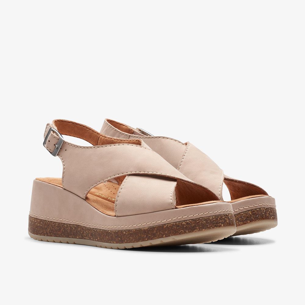 Sand Nubuck Clarks Kassanda Step Women Sandals | 3172EGKSF